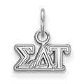 Sterling Silver Rhodium-plated LogoArt Sigma Delta Tau Sorority Greek Letters Extra Small Pendant