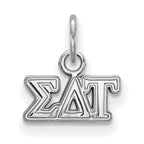 Sterling Silver Rhodium-plated LogoArt Sigma Delta Tau Sorority Greek Letters Extra Small Pendant