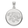 Sterling Silver Rhodium-plated LogoArt San Francisco State University Large Disc Pendant