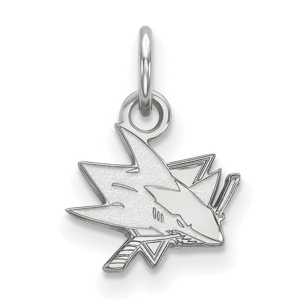 14k White Gold NHL LogoArt San Jose Sharks Extra Small Pendant
