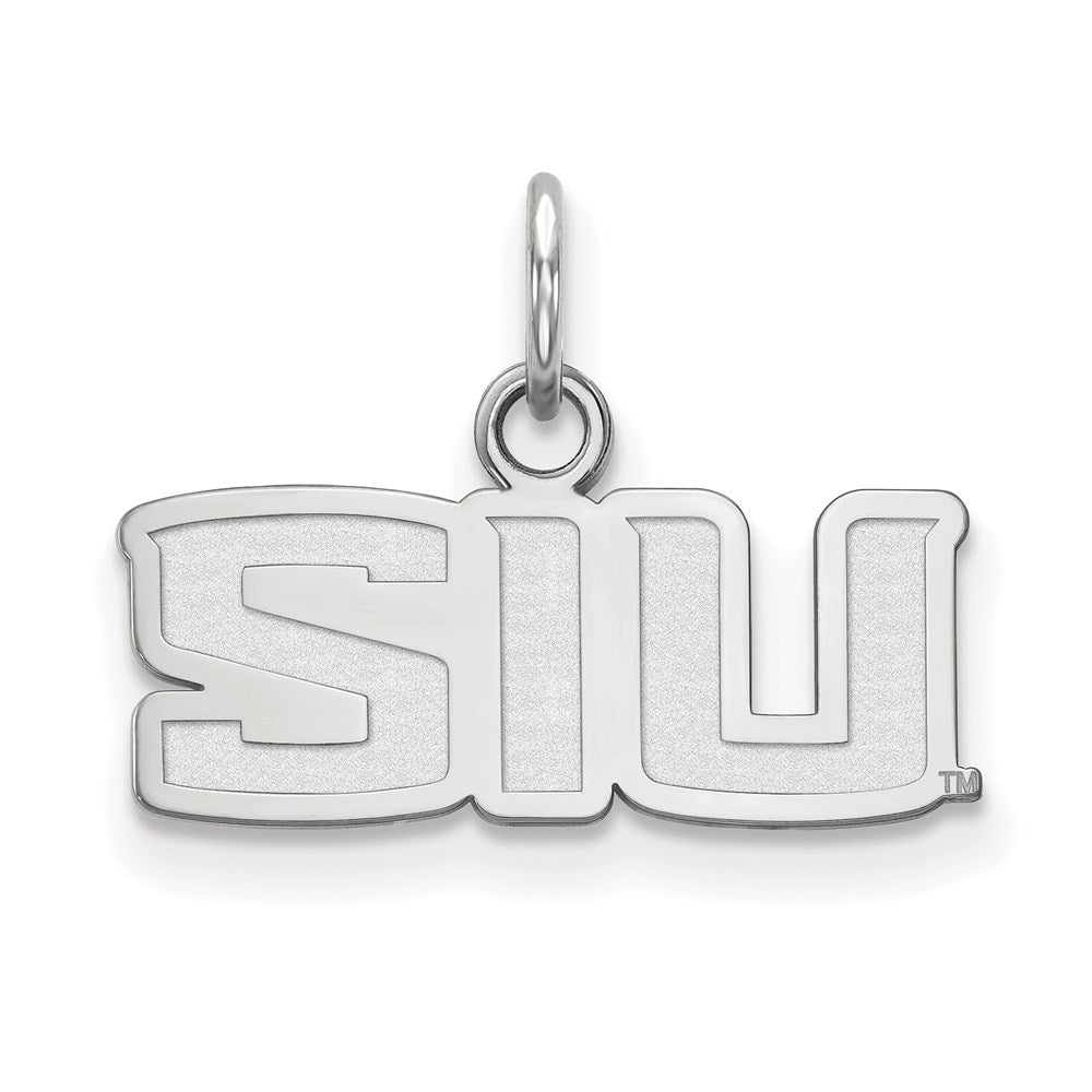 10k White Gold LogoArt Southern Illinois University S-I-U Extra Small Pendant