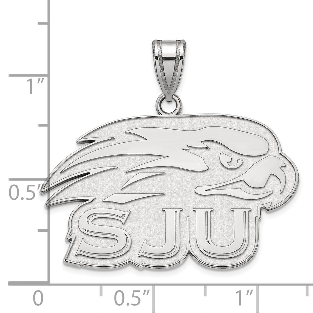 10k White Gold LogoArt St Joseph's University Hawks Large Pendant