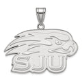 Sterling Silver Rhodium-plated LogoArt St Joseph's University Hawks Large Pendant