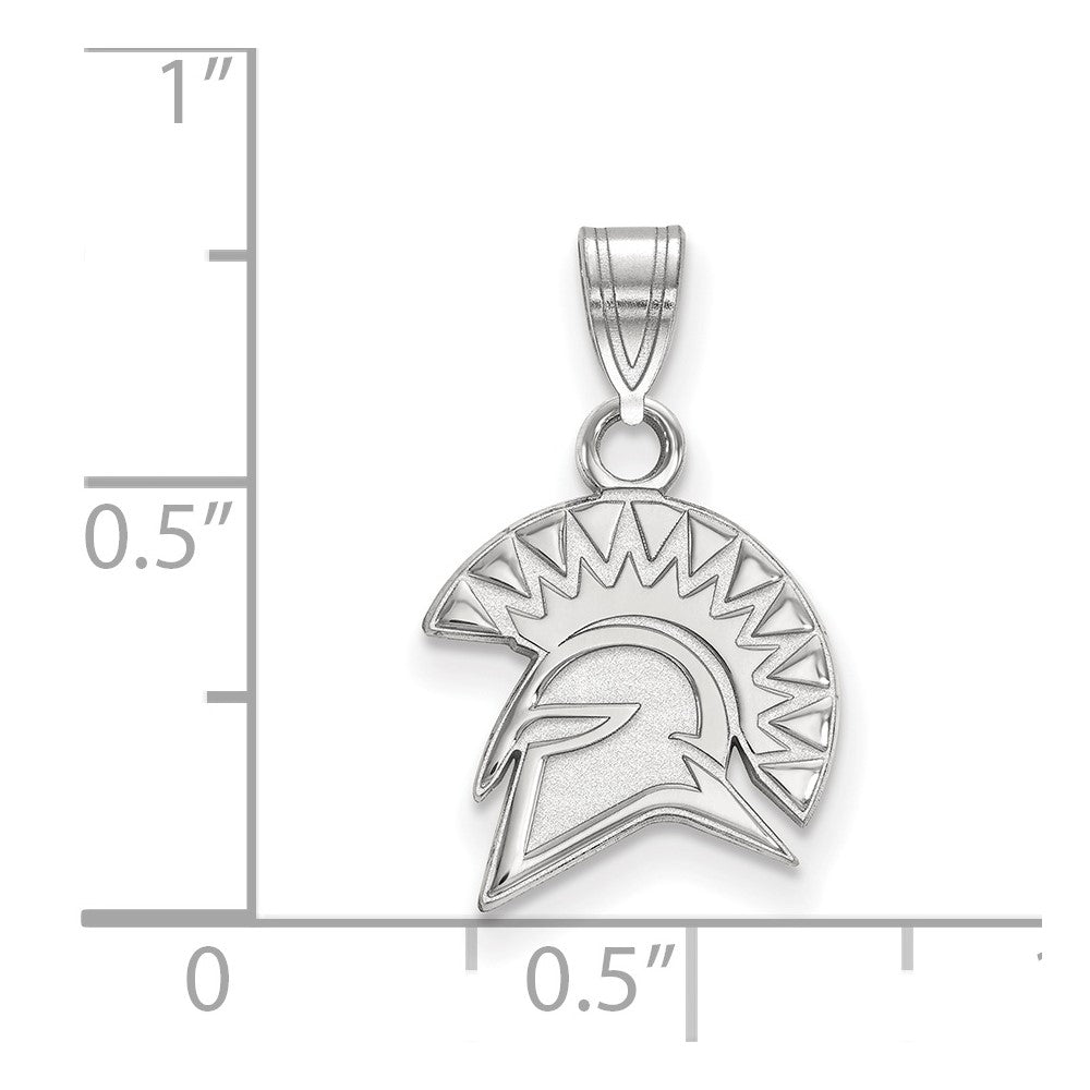 10k White Gold LogoArt San Jose State University Spartan Small Pendant