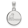 14k White Gold LogoArt Samford University Small Disc Pendant