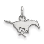 10k White Gold LogoArt Southern Methodist University Mustang Extra Small Pendant