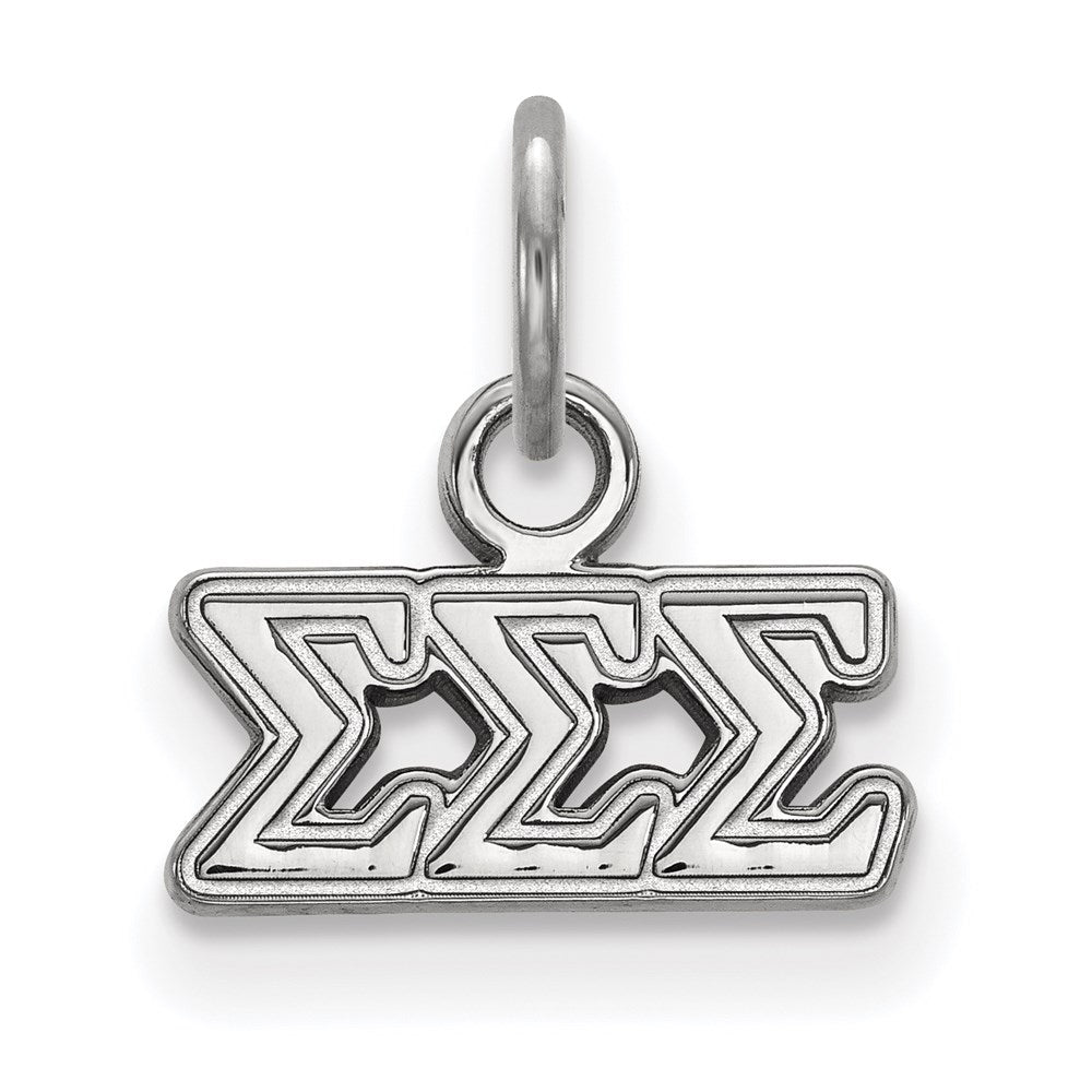 Sterling Silver Rhodium-plated LogoArt Sigma Sigma Sigma Sorority Greek Letters Extra Small Pendant