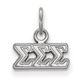 Sterling Silver Rhodium-plated LogoArt Sigma Sigma Sigma Sorority Greek Letters Extra Small Pendant