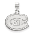 Sterling Silver Rhodium-plated LogoArt St. Cloud State University Small Pendant