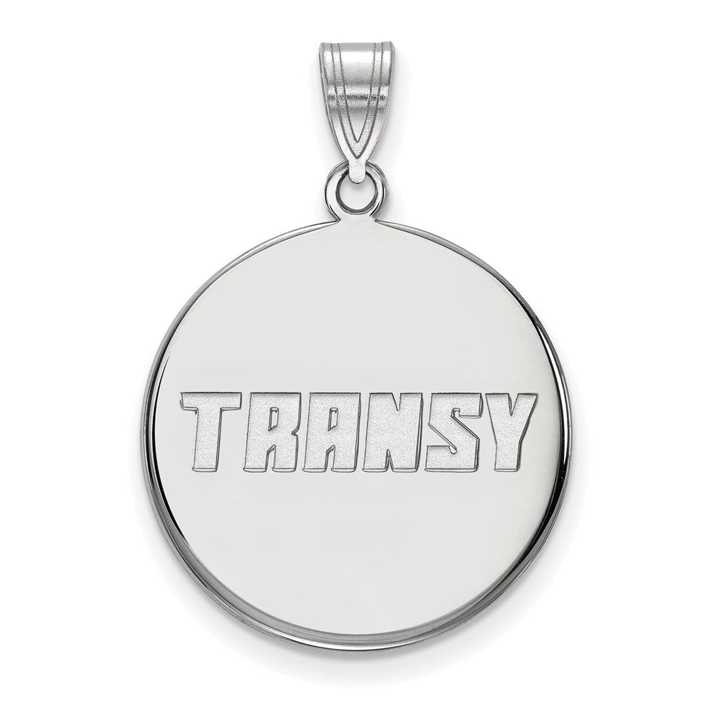 Sterling Silver Rhodium-plated LogoArt Transylvania University Large Disc Pendant