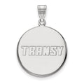Sterling Silver Rhodium-plated LogoArt Transylvania University Large Disc Pendant