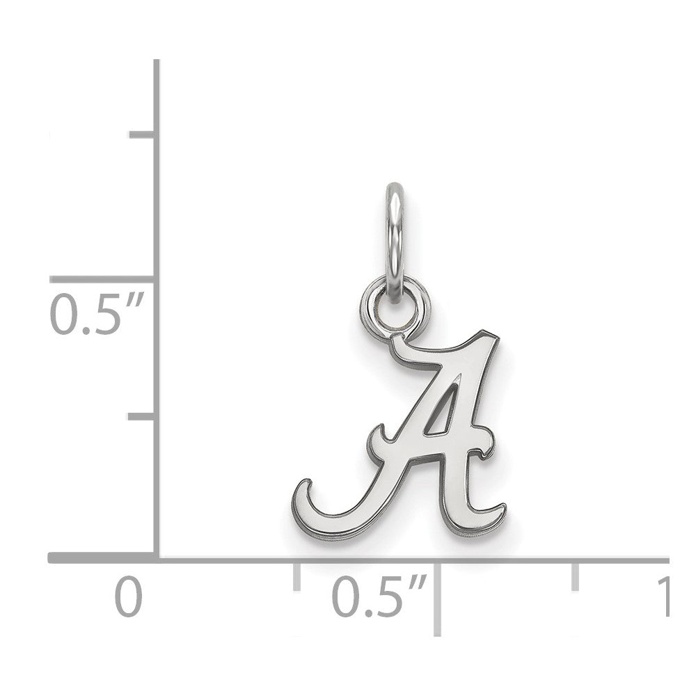 14k White Gold LogoArt University of Alabama Letter A Extra Small Pendant