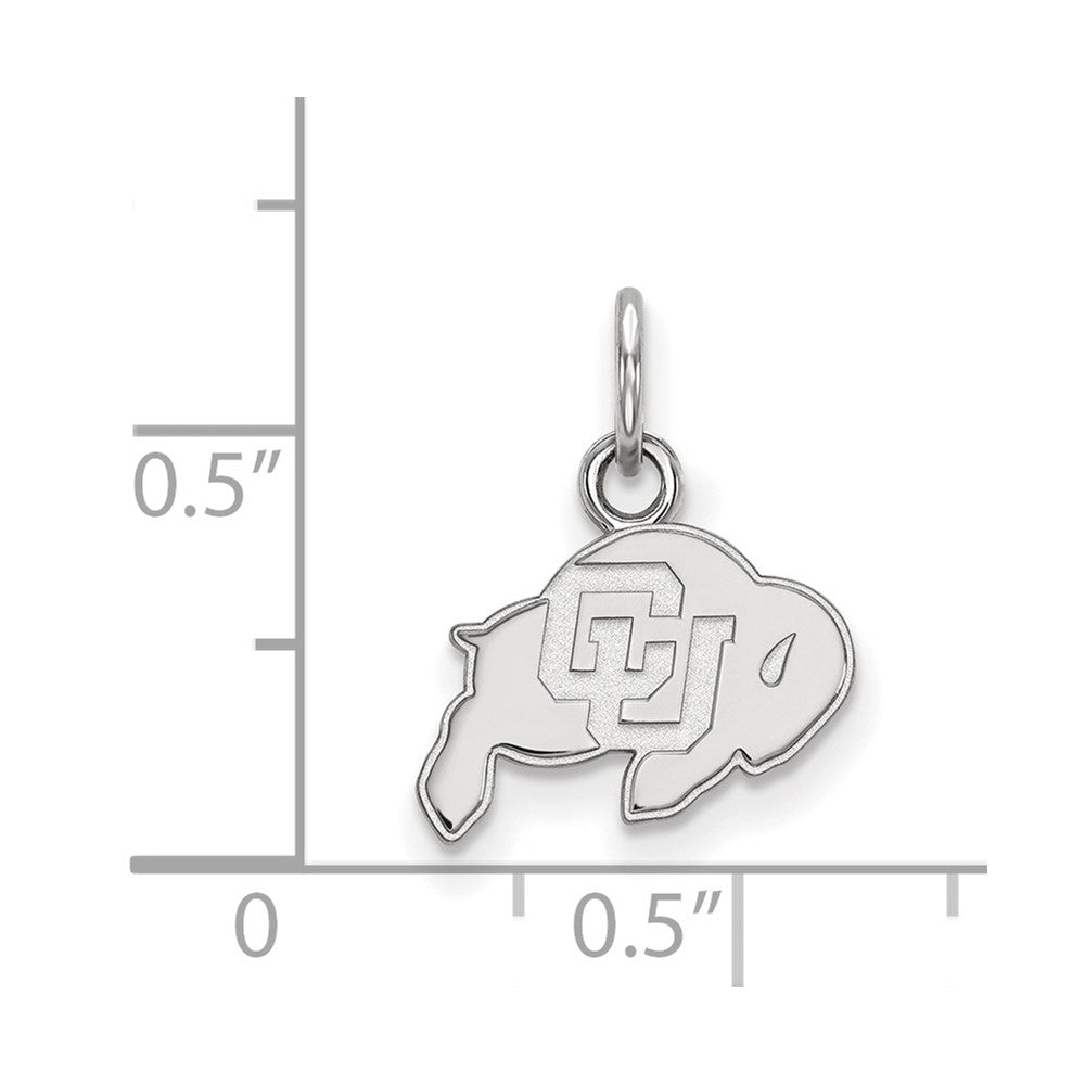 14k White Gold LogoArt University of Colorado Buffalo Extra Small Pendant