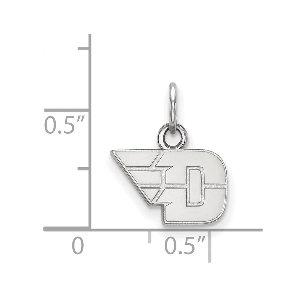 Sterling Silver Rhodium-plated LogoArt University of Dayton Extra Small Pendant