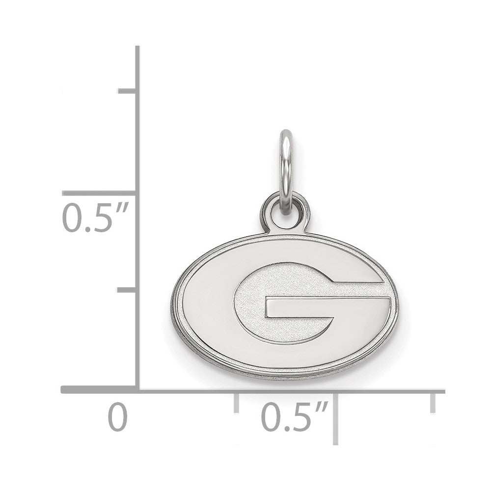 Sterling Silver Rhodium-plated LogoArt University of Georgia Letter G Extra Small Pendant