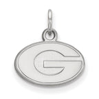 10k White Gold LogoArt University of Georgia Letter G Extra Small Pendant