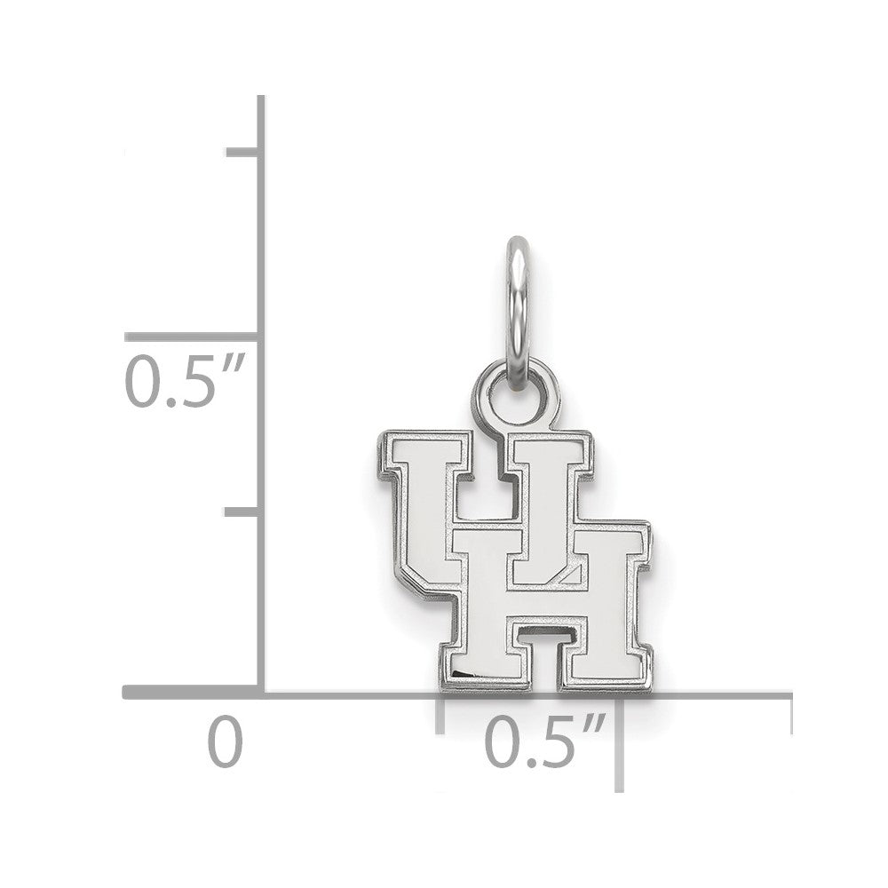 Sterling Silver Rhodium-plated LogoArt University of Houston U-H Extra Small Pendant