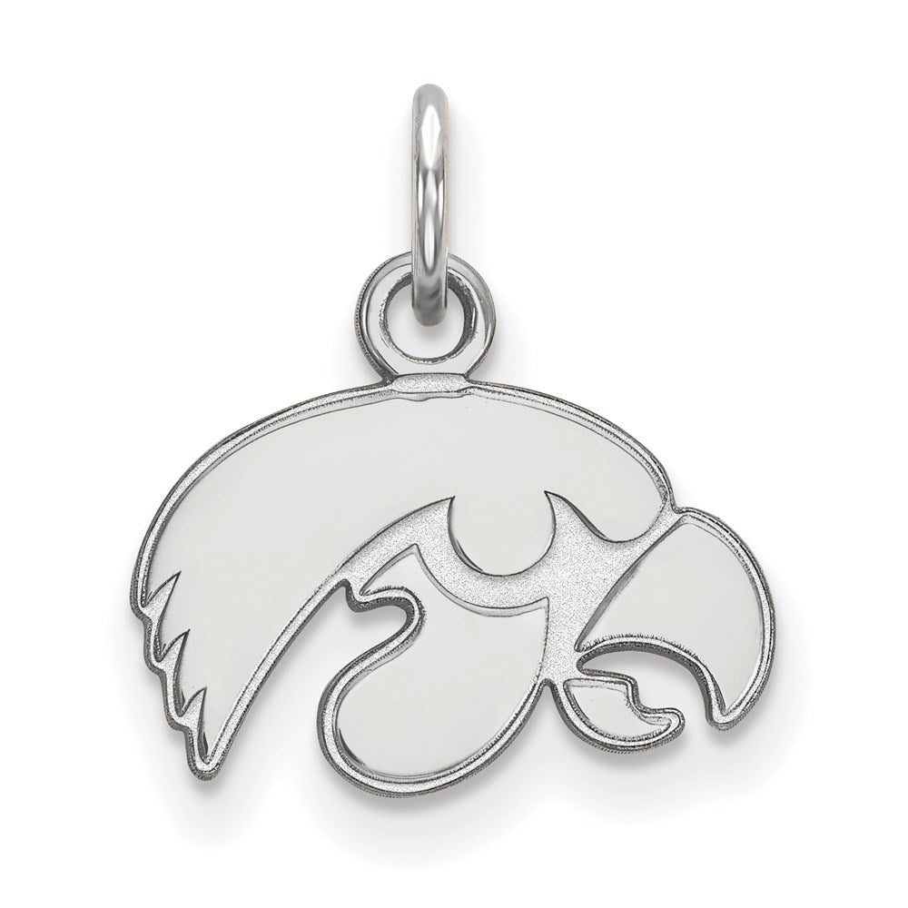 10k White Gold LogoArt University of Iowa Hawk Extra Small Pendant