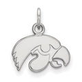 10k White Gold LogoArt University of Iowa Hawk Extra Small Pendant