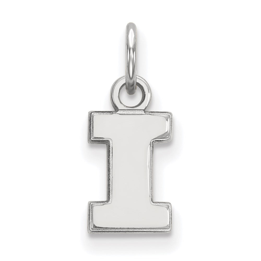 Sterling Silver Rhodium-plated LogoArt University of Illinois Letter I Extra Small Pendant