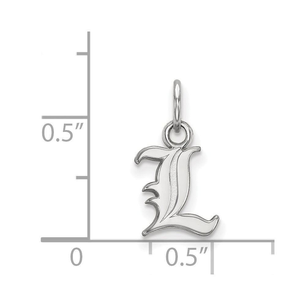 10k White Gold LogoArt University of Louisville Letter L Extra Small Pendant