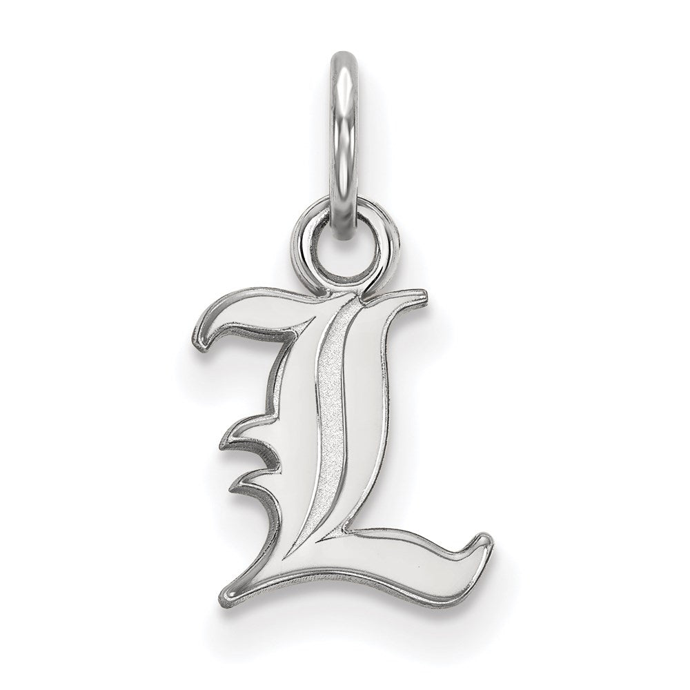 10k White Gold LogoArt University of Louisville Letter L Extra Small Pendant