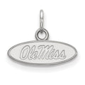 14k White Gold LogoArt University of Mississippi Ole Miss Extra Small Oval Pendant