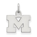 14k White Gold LogoArt University of Michigan Letter M Extra Small Pendant