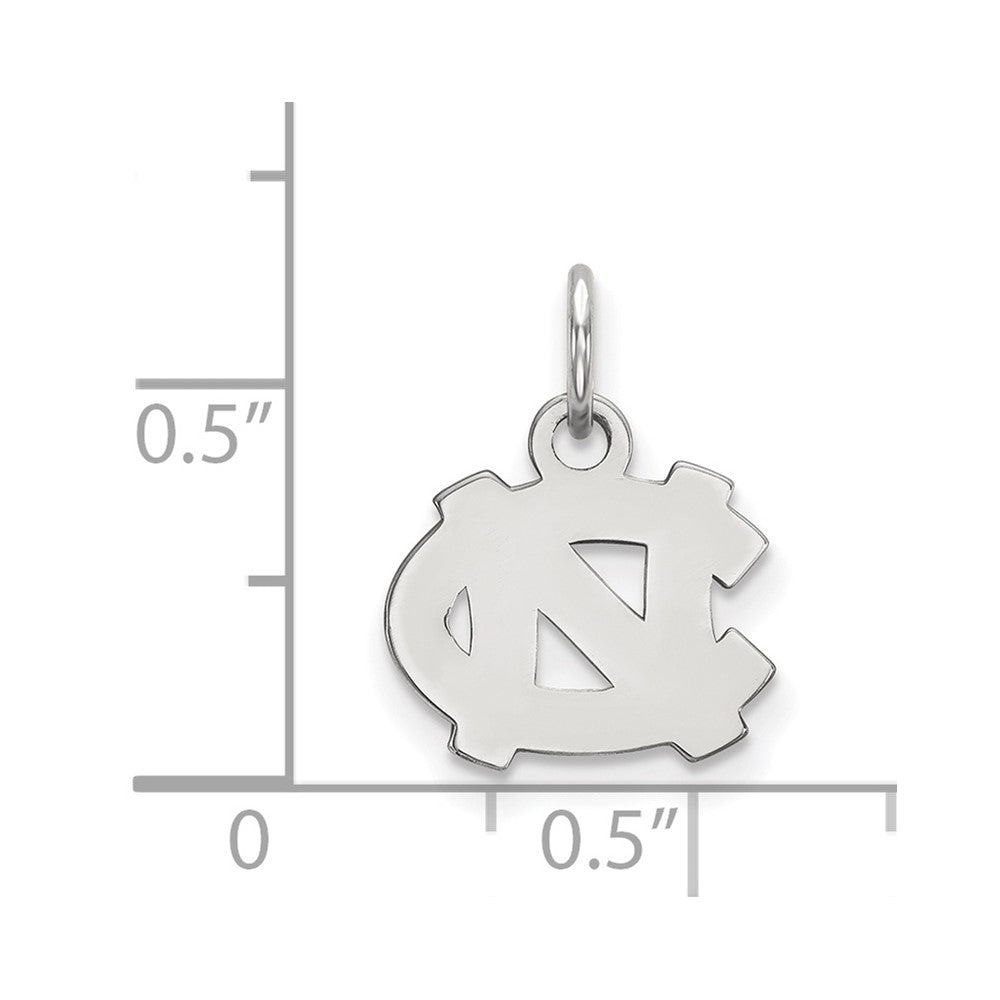 14k White Gold LogoArt University of North Carolina N-C Extra Small Pendant