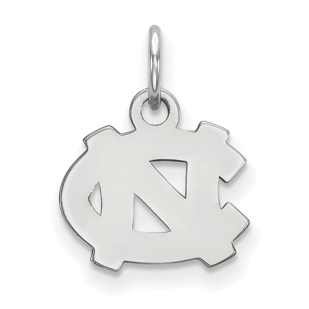 Sterling Silver Rhodium-plated LogoArt University of North Carolina N-C Extra Small Pendant