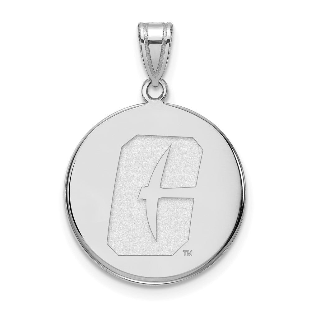 10k White Gold LogoArt University of North Carolina at Charlotte 49ers Large Disc Pendant