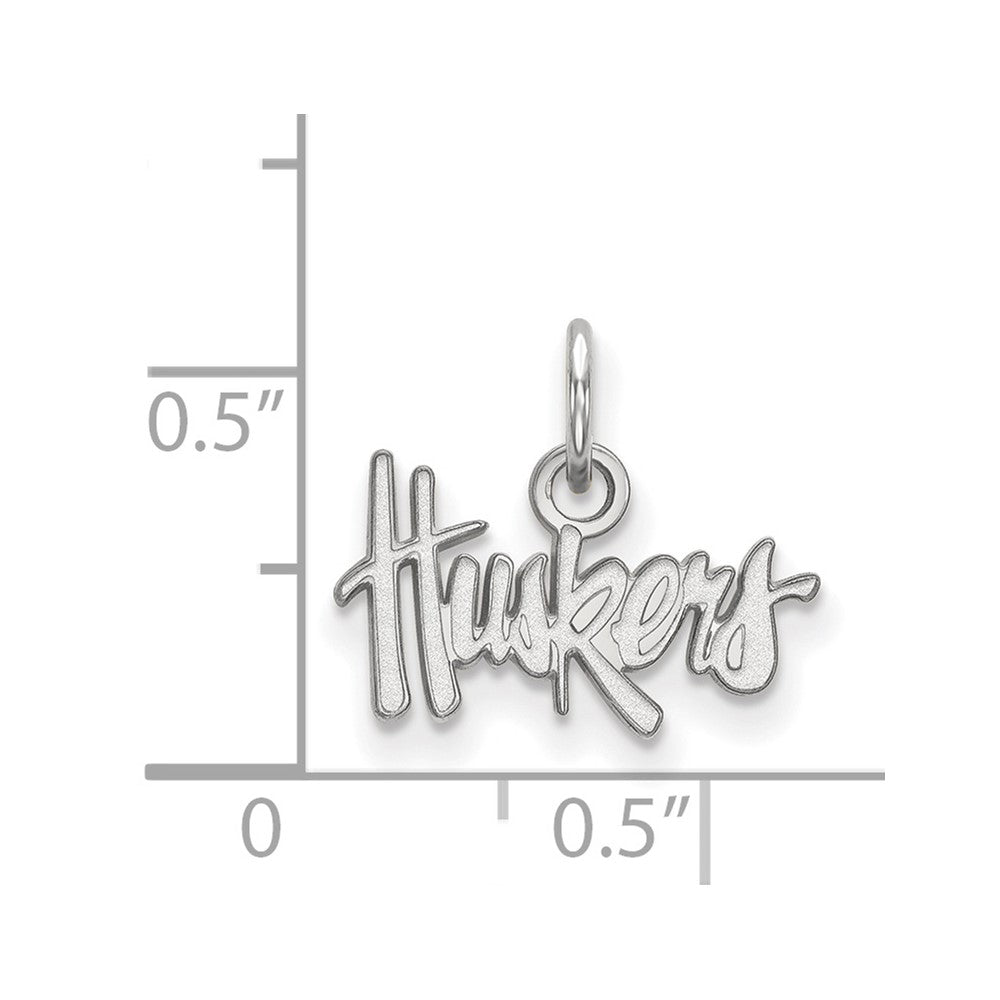10k White Gold LogoArt University of Nebraska Huskers Extra Small Pendant