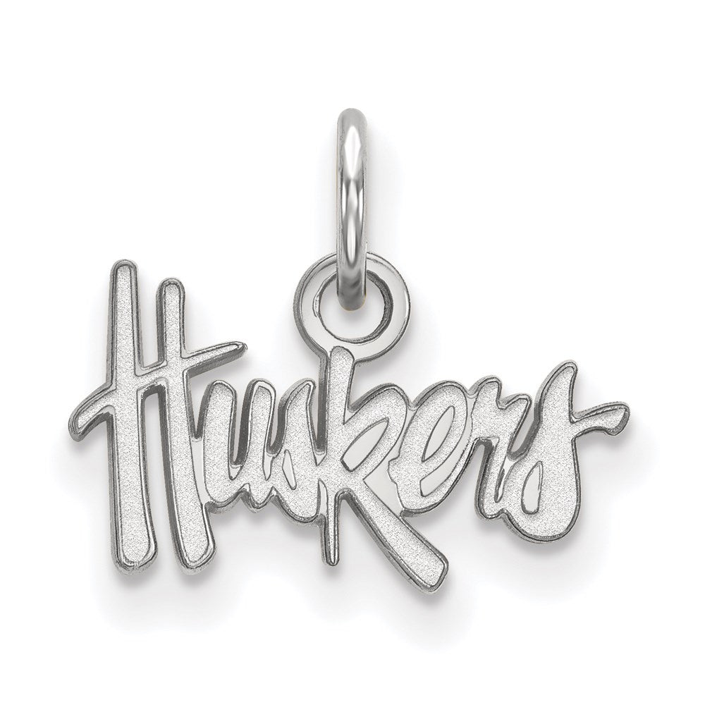 14k White Gold LogoArt University of Nebraska Huskers Extra Small Pendant