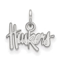 Sterling Silver Rhodium-plated LogoArt University of Nebraska Huskers Extra Small Pendant