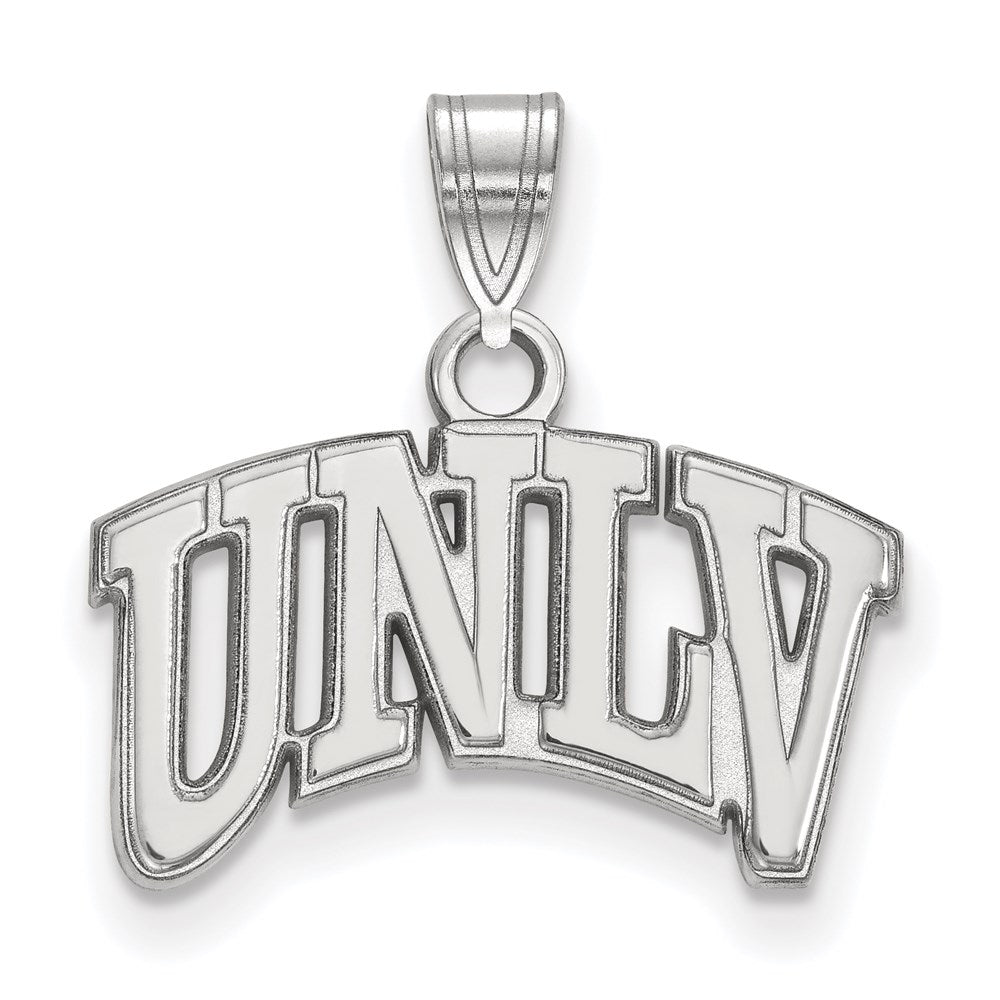 14k White Gold LogoArt University of Nevada-Las Vegas U-N-L-V Small Pendant