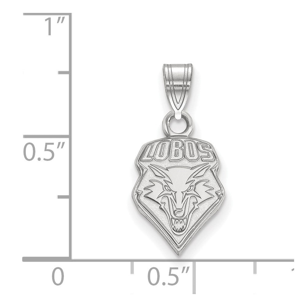 10k White Gold LogoArt University of New Mexico Lobos Small Pendant