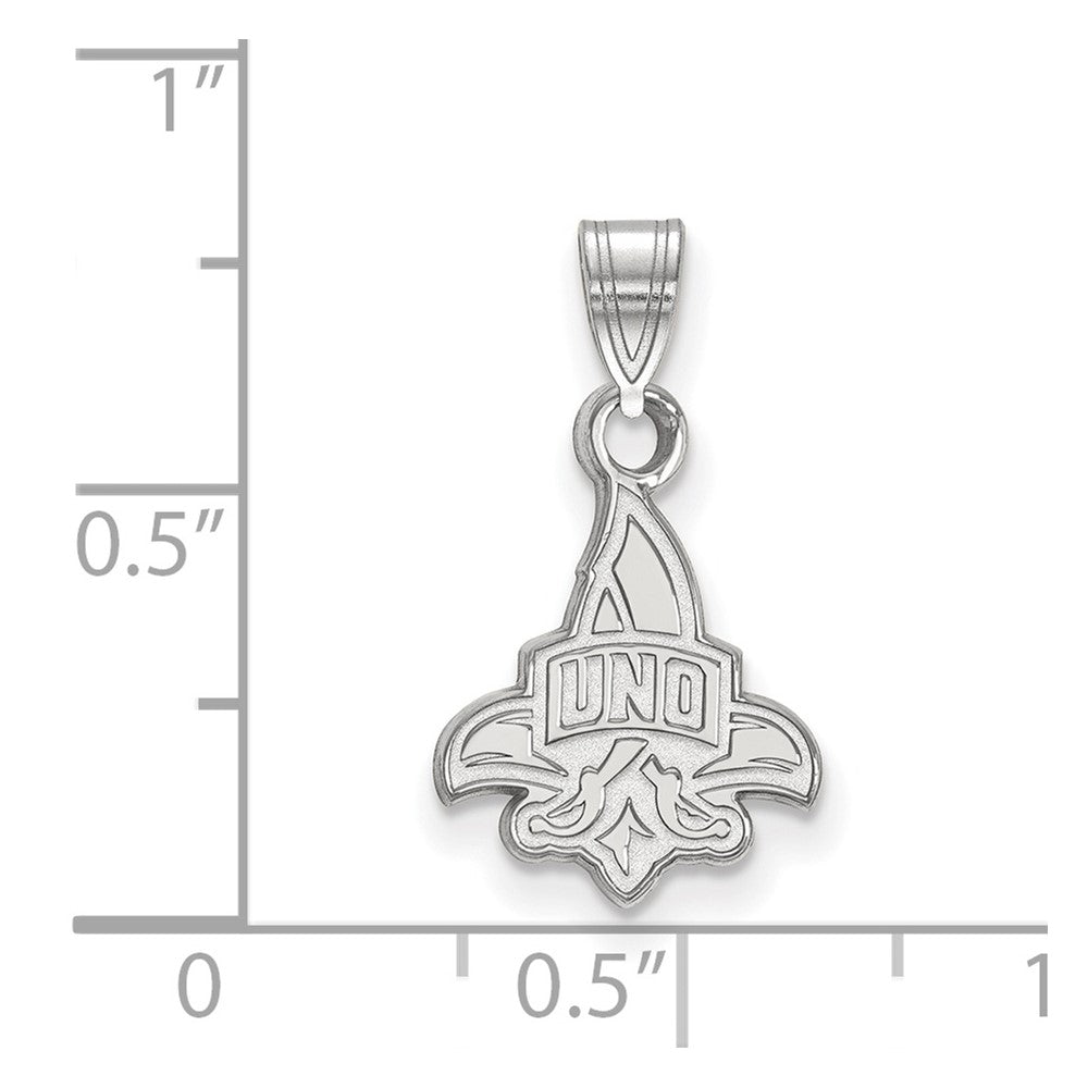 10k White Gold LogoArt University of New Orleans U-N-O Small Pendant