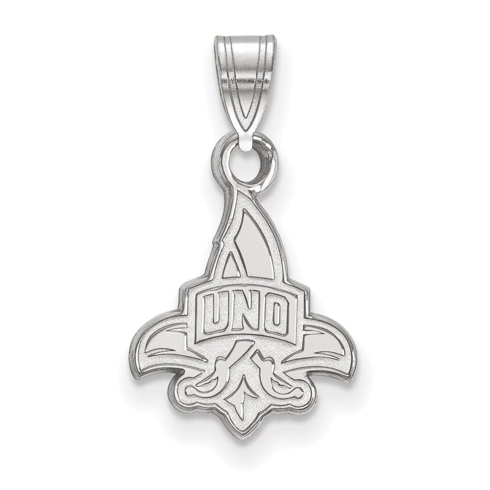 10k White Gold LogoArt University of New Orleans U-N-O Small Pendant