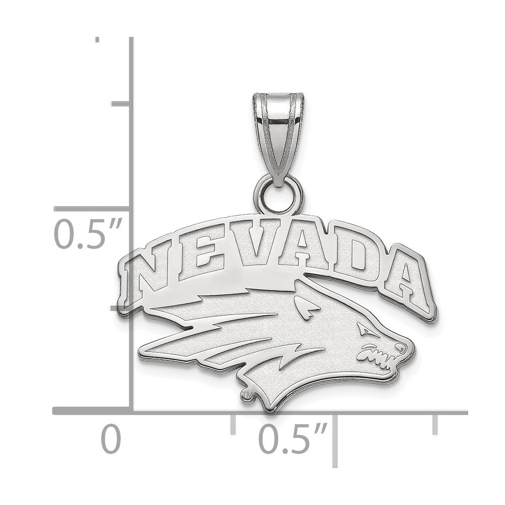 Sterling Silver Rhodium-plated LogoArt University of Nevada-Reno Small Pendant
