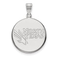 14k White Gold LogoArt University of North Texas Large Disc Pendant