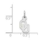 10k White Gold LogoArt University of Oklahoma O-U Extra Small Pendant
