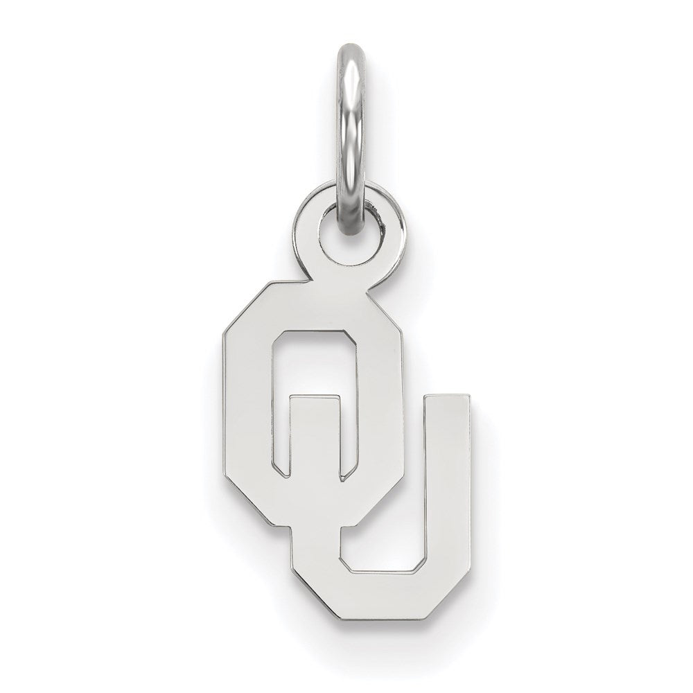 14k White Gold LogoArt University of Oklahoma O-U Extra Small Pendant
