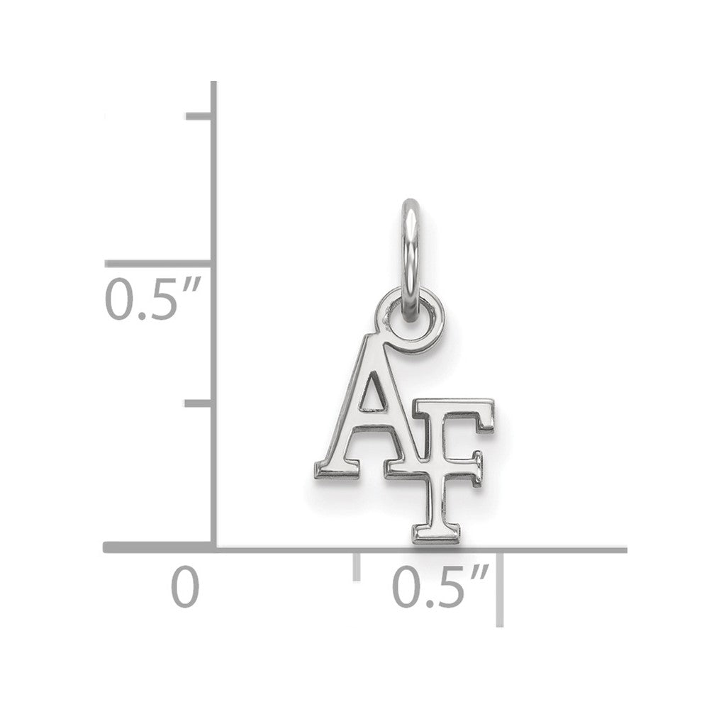 Sterling Silver Rhodium-plated LogoArt United States Air Force Academy A-F Extra Small Pendant