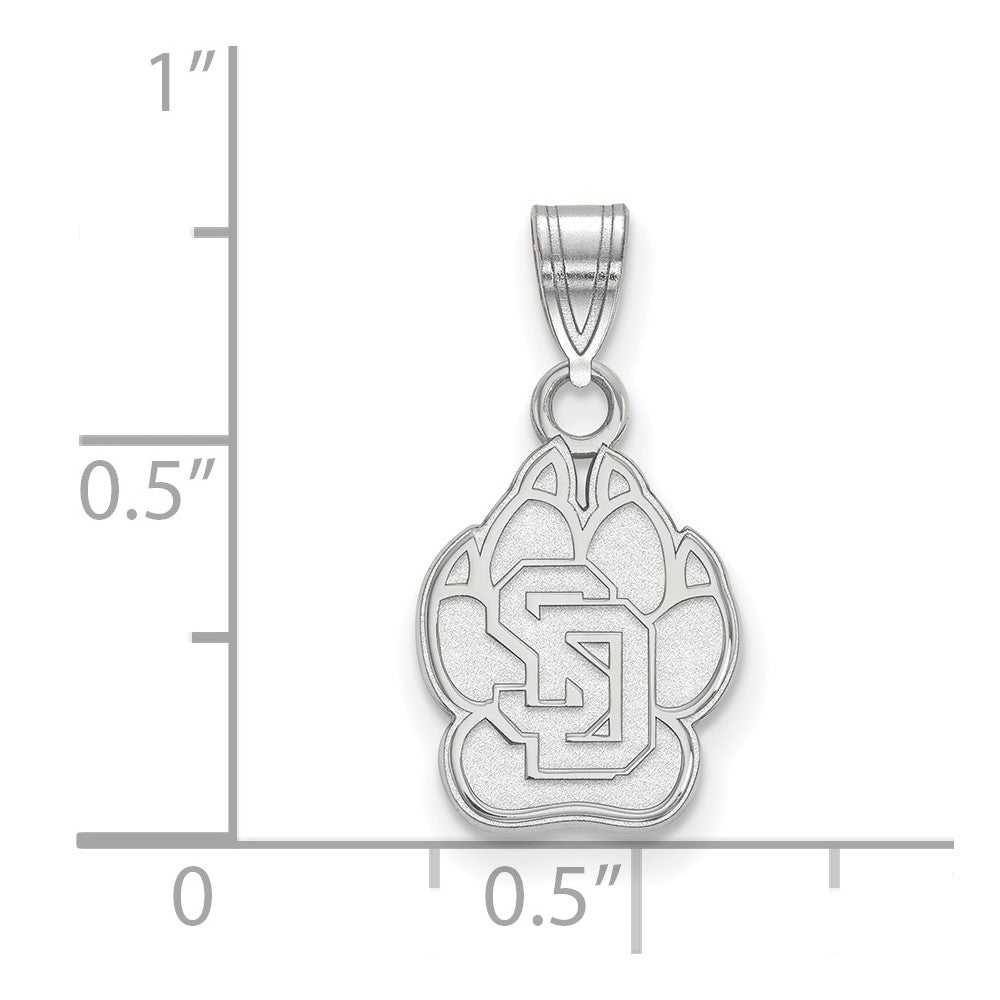 14k White Gold LogoArt University of South Dakota Small Pendant