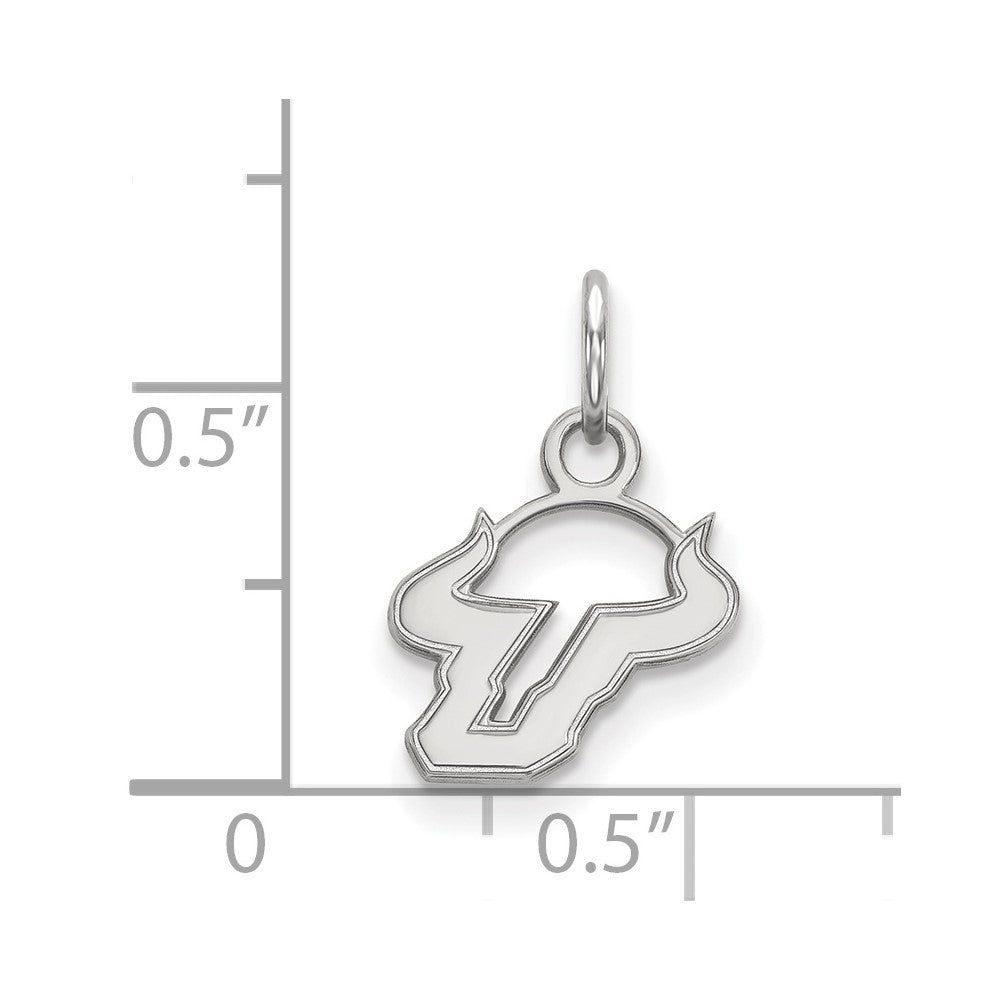 14k White Gold LogoArt University of South Florida Bull Extra Small Pendant