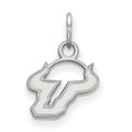 Sterling Silver Rhodium-plated LogoArt University of South Florida Bull Extra Small Pendant