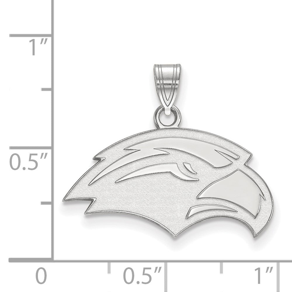 10k White Gold LogoArt University of Southern Mississippi Eagle Small Pendant