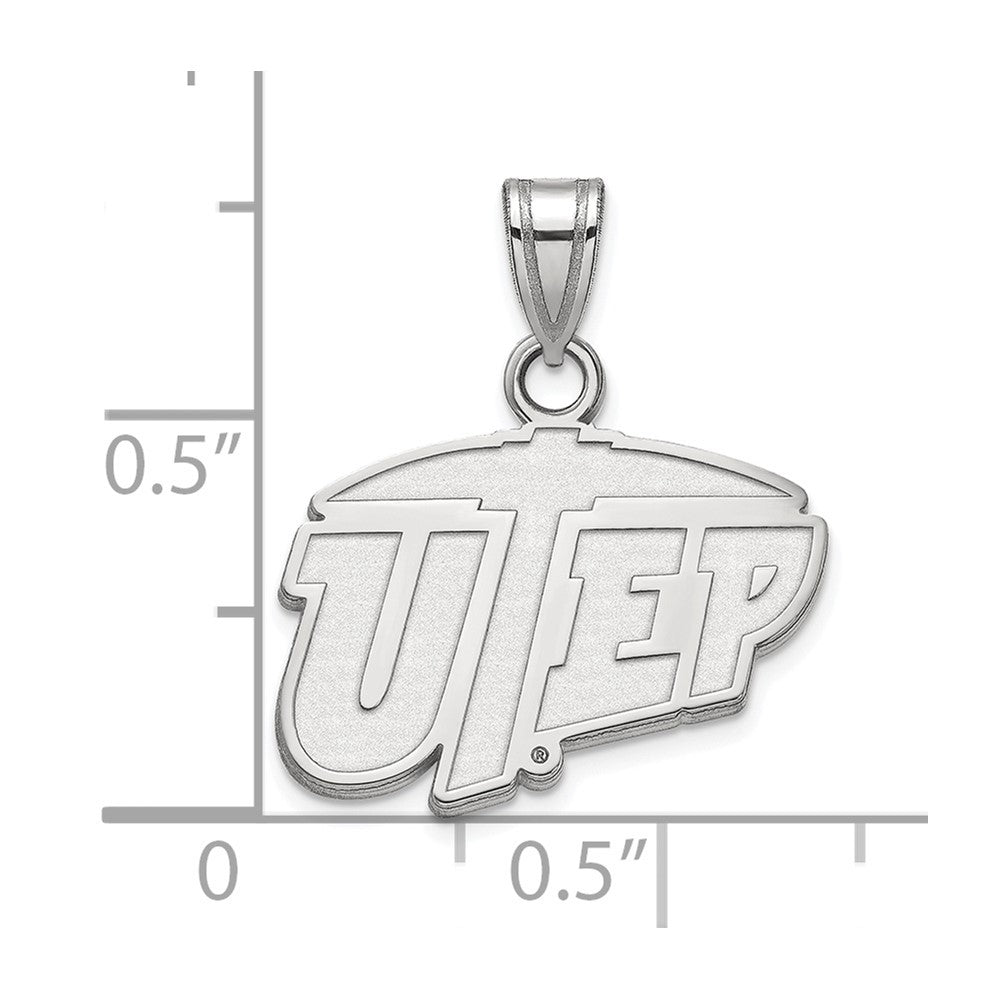 10k White Gold LogoArt University of Texas at El Paso Small Pendant