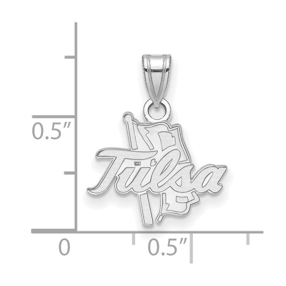 14k White Gold LogoArt University of Tulsa Small Pendant