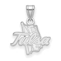 14k White Gold LogoArt University of Tulsa Small Pendant